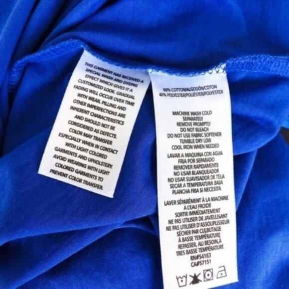 Tommy Hilfiger Burnout Short Sleeve T-shirt Blue Size Small - Picture 5 of 5